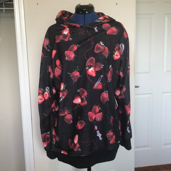 Travas Tokyo strawberry hoodie black - Picture 2 of 7